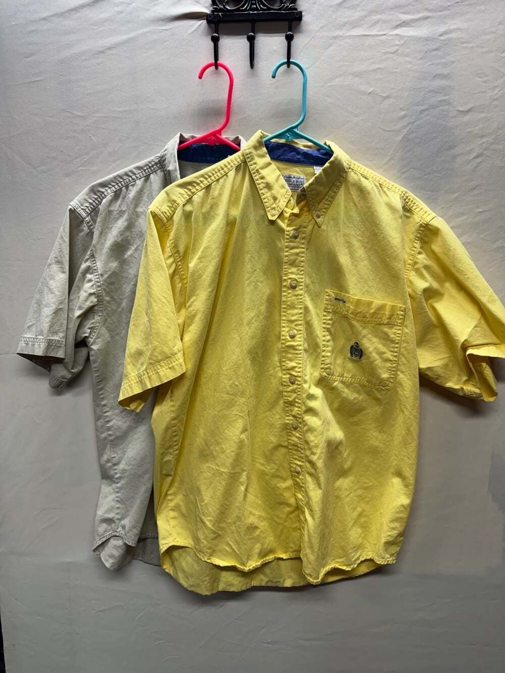 Lot of 2 Bugle Boy Company Short Sleeve Button-Down Shirts Size M Yellow